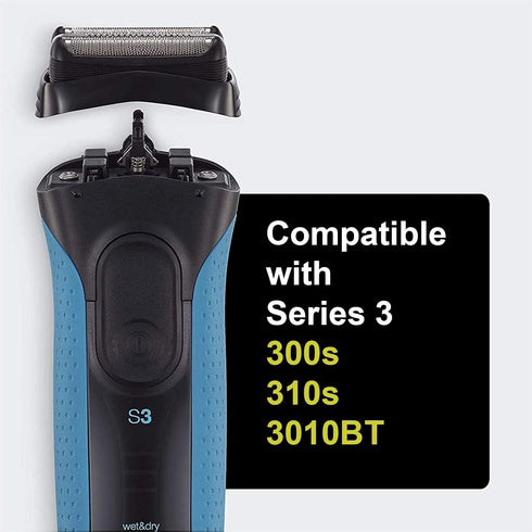 Series 3 Replacement Head for Braun Electric Shaver -21B- Compatible with Braun Electric Razors 300s, 310s, 3010BT (1 Pack)