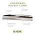 Kent 7T G All Fine Tooth Pocket Comb for Men - Handmade Travel Hair Comb for Grooming and Styling