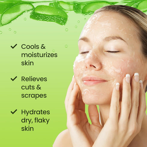 Honeyskin Soothing Aloe Vera Gel - Natural Ingredients for Relief from Sunburn and Dry Skin (8 Fl Oz)