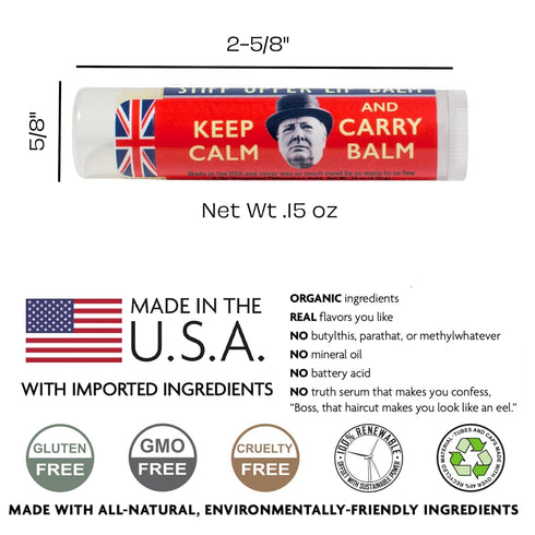 Winston Churchill Stiff Upper Lip Balm, Peppermint Flavored - Cruelty-Free, Natural Ingredients Made in the USA