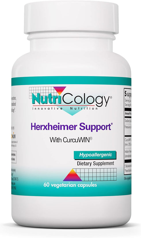 Nutricology Herxheimer Support with CurcuWIN - 60 Vegetarian Capsules for Acid-Base Balance and Systemwide Support