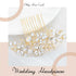 Olbye Bridal Headpiece - Rhinestone Crystal Flower Hair Comb and Clips for Brides and Women (Gold)
