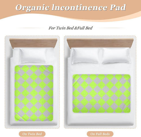 miaozhen 52" 34" Buffalo Plaid Yellow Green Gray Extra Large Resuable Changing Pad Covers Waterproof Washable Pads