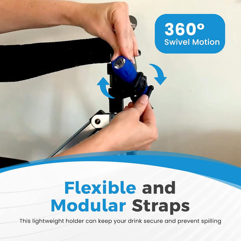 Pack, 2 Mobility Combo Hook, Phone and Cup Holder for Walker, Portable Beverage Holder for Wheelchair and Strollers