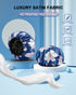 YIZIJIZI Terry Lined Shower Cap, Triple Layer Large Reusable Waterproof Cap for Long Thick Hair, Blue