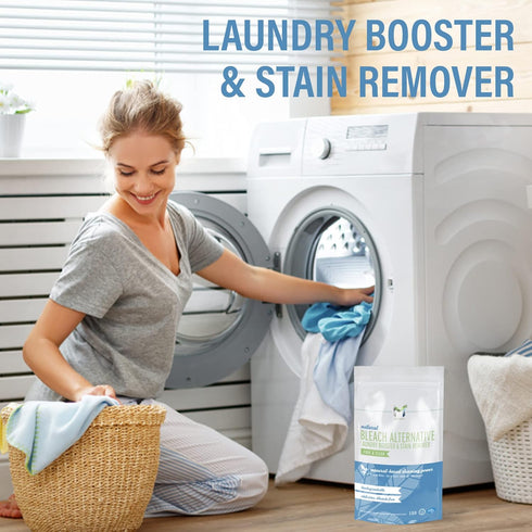 M2 mild & mighty 2.5 Bleach Alternative Stain remover Laundry Booster to Brighten Whites, Chlorine Free, Natural