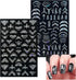 10 Sheets Flower Nail Stickers, Silver Nail Decals 3D Self-Adhesive Leaf Nail Art Stickers for Women Manicure