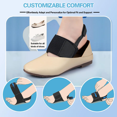 Arch Support Brace, Pair of Sleeves for Plantar Fasciitis Relief, Adjustable Compression Bands with Gel Pads