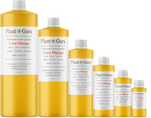 Coco Mango Fragrance Oil - 4 fl. oz. Scented Oil for DIY Soap Making, Candles, Bath Bombs, Aromatherapy