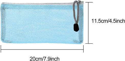 Shappy 8 Pieces Mesh Makeup Bag, Zipper Carry Bag Organizer for Toiletry and Cosmetics, 8 Colors