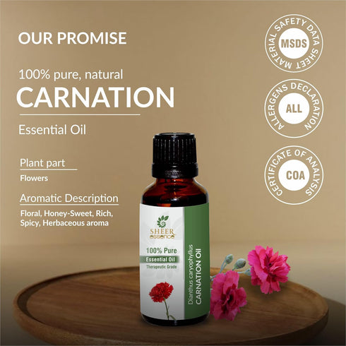Carnation Oil 15 ML (0.51 Fl.OZ) - 100% Pure Natural Undiluted Therapeutic Grade Essential Oil