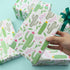 Cactus Wrapping Paper, Green Cacti with Pink Yellow Flowers, 19.7x27.5 Inch Folded Flat for DIY Craft