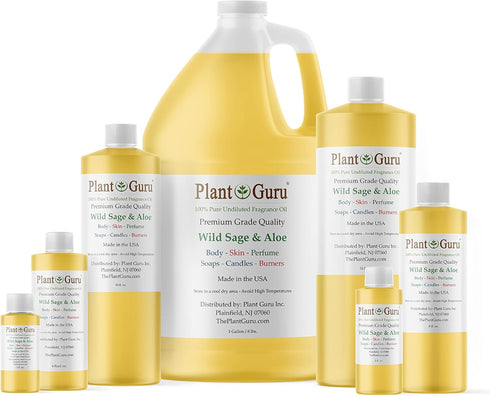 Wild Sage And Aloe Fragrance Oil 8 fl. oz. Scented Oil for DIY Soap Making, Candles, Bath Bombs, Body Butters. Used In Aromatherapy Diffusers, Burners and Warmers. Great Addition To Lotions and Creams