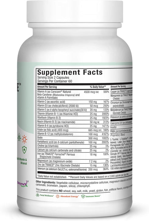 Maxi Health Two Complete Multivitamins and Minerals, Full Potency, 120 Capsules, Kosher