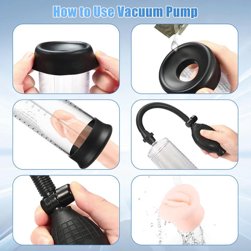 Kaechiu Penis Enlargement Pump Manual Vacuum for Male ED Strengthen Enlarger Booster Extender Cock Enlarger Man Aid