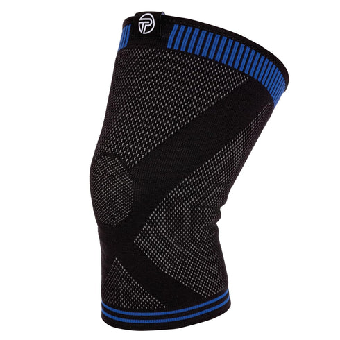 Pro-Tec Athletics 3D Flat Knee Support, Medium, Blue/Black, Breathable, Non-Slip Gel for Stability
