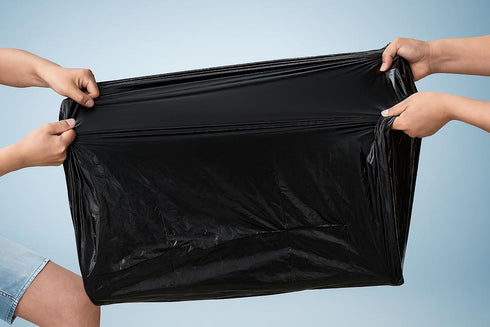 San Zooni 13 (120 Count) Commercial Gallon Drawstring Trash Bags Heavy Duty Black Garbage Bags, Leak & Tear Resistant