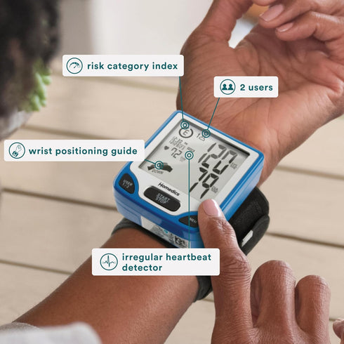 Homedics Blood Pressure Monitor - Automated Wrist Machine for Home Use, Stores up to 120 Readings