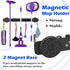 Strong Magnetic Mop Broom Holder - Heavy Duty Hanger with 4 Hooks for Organizing Cleaning Tools in Garage or Kitchen