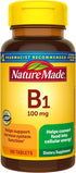 Nature Made Vitamin B1 100 mg, 100 Tablets, Dietary Supplement for Energy Metabolism Support, 100 Day Supply