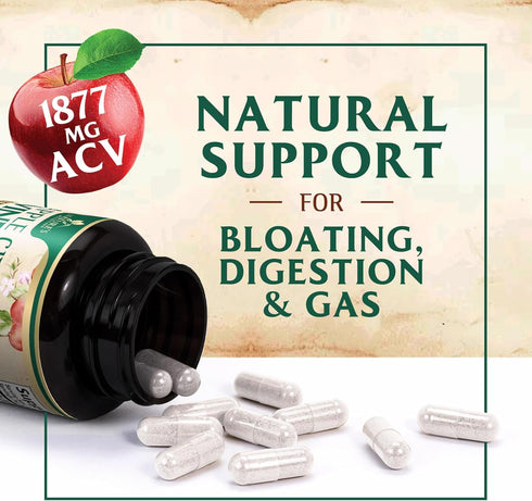 Apple Cider Vinegar Capsules 1877mg - Extra Strength Detox & Cleanse with Vitamin D & Zinc - Premium Vegetarian