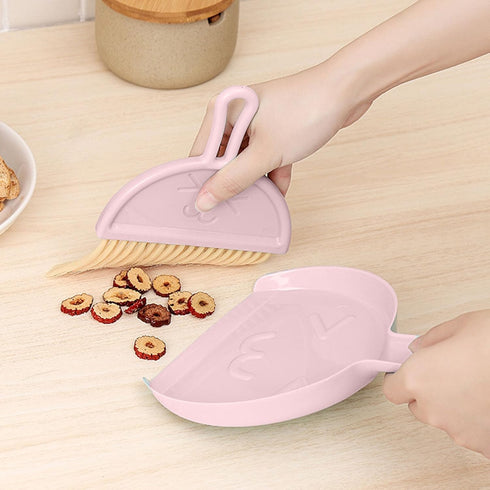 Mimdixy Set, Set Small Broom and Dustpan Mini Dustpan and Brush Broom with Combo Nesting Tiny Cleanings Tool for Desk