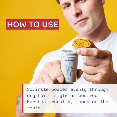 SEVEN POTIONS Hair Styling Powder for Men, 0.7oz, Root Lifting Dust, Volume & Texture, Flexible Hold for All Hair Types