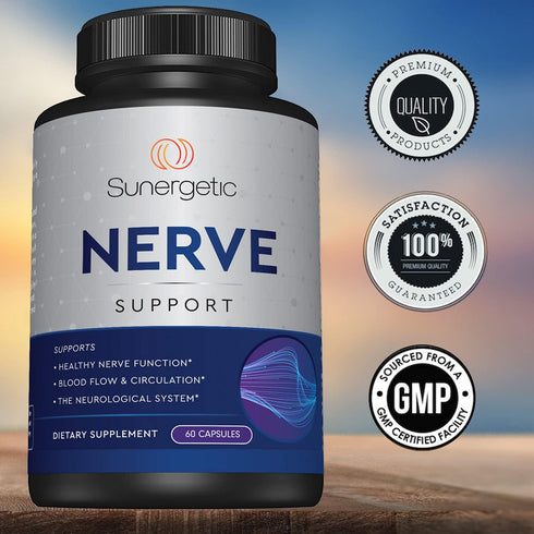 Premium Nerve Support Supplement - 60 Capsules with ALA, ALC & Benfotiamine for Healthy Circulation