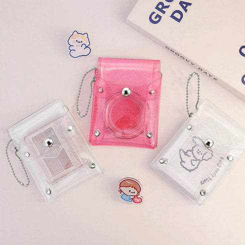 Lipstick Case Keychain, 2Pc Vertical Clear Lipstick Pouch Organizer for Purse, Waterproof Mini Storage for Small Items