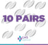 GMS Optical Anti-Slip Adhesive Contoured Silicone Eyeglass Nose Pads - 1.3mm Extra-Thin, 18mm Large-Length (Clear) (10