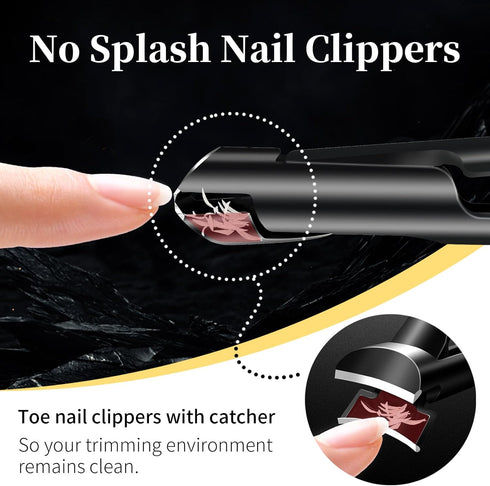 Toe Nail Clippers for Men with Catcher, 9mm Wide Jaw Opening Mens Nail Clippers, Large Toenail Clippers for Thick Toenails or Tough Fingernail, Heavy Duty Nail Cutter Trimmer