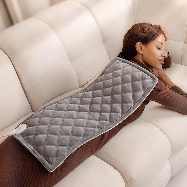 OCOOPA Electric Heating Pad for Back Pain Relief, XL Ultra Soft Plush, 6 Levels, Auto-Shut-Off Timer, 12"x24"