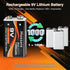Massate 4 Pack 9V 1300mAh: 4 1 9 Rechargeable Batteries USB C Lithium Ion Battery with in Charging Cable, Long Lasting