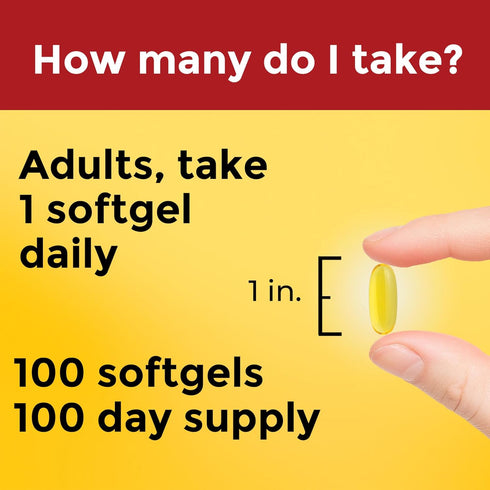 Nature Made Flaxseed Oil 1000 mg, 100 Softgels, Fish Free Omega 3 Supplement for Heart Health Support, 100 Day Supply