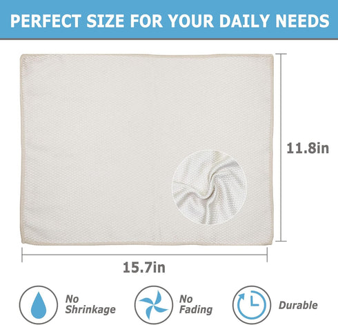 Microfiber Cleaning Cloths, 10 Pcs, 12×16 inch, Lint Free, No Odor, Beige Fish Scale Towels for Cars, Glass, Kitchen