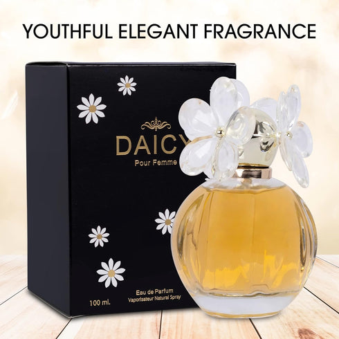 NovoGlow DAICY POUR FEMME Eau de Parfum Spray for Women, 3.4 Fl Oz, Casual Daily Cologne Set