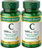 Nature’s Bounty Vitamin C + Rose HIPS, 1000mg, Coated Caplets, 100 Ct - Pack of 2, Immune Support