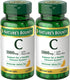 Nature’s Bounty Vitamin C + Rose HIPS, 1000mg, Coated Caplets, 100 Ct - Pack of 2, Immune Support
