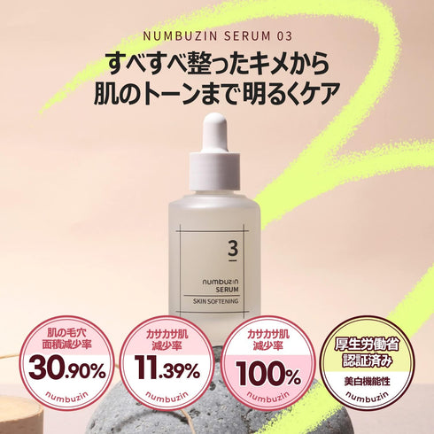 numbuzin No.3 Skin Softening Serum | Pore Care, Textured Skin, Korean Skin Care for Face (1.69 Fl Oz)