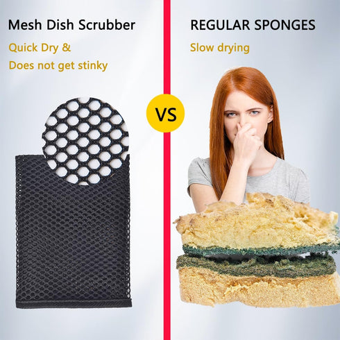VIcolour 12X12 12 Pack Premium Mesh Dish Cloths for Kitchen, Quick Drying Kitchen Dish Washing Net and Scrubber