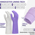 Vgo... 2 Pairs Reusable Household Gloves, Innovative Lined Dishwashing Gloves, Long Sleeves Kitchen Gloves (Violet&Pink)