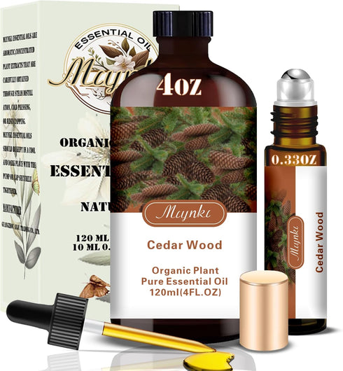 Set, 16oz 4oz Lavender & Cedarwood Essential Oils & Pure Natural Scent for Diffusers, Aromatherapy, Sleep Aid, Candle