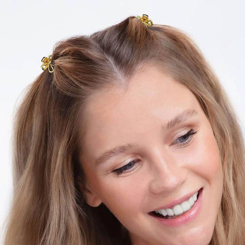YISSION 12PCS Small Flower Hair Clips for Women Girls Cute Hair Barrettes Metal Hair Claw Clips Tiny Flower Hair Clips for Thin Thick Hair Mini Gold Flower Claw Clips Hair Accessories for Women Girls