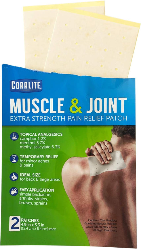 Coralite Pain Relieving Patch, Extra Strength for Joint & Muscle Pain, 2 Patches Per Pack
