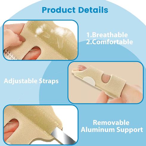 2PCS Finger Splints, Finger Brace for Trigger Finger, Arthritis, Pain Relief for Index, Middle, Ring Finger (Beige)