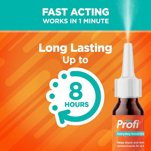 Immune 8 (90 Profi Nasal Spray Cleansing Gel Layer for Airborne Exposure, Up to Hours, Drug-Free Nasal Spray
