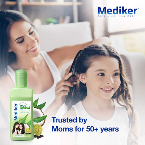 Mediker 50 ml Anti Lice Treatment Shampoo with Neem & Coconut for Lice & Eggs | Relieves Itching From Lice Bite