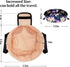 Large Barrel Drawstring Makeup Bag, Portable Cosmetic Organizer for Travel Accessories and Hair Products (Flamingo Dark