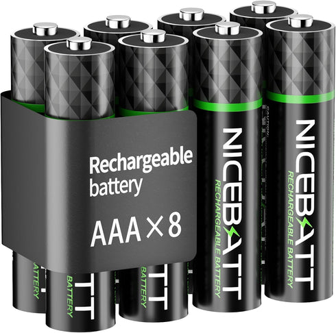 NICEBATT Rechargeable AAA Batteries 1100mAh, Premium NiMH Triple A Battery Low Self Discharge