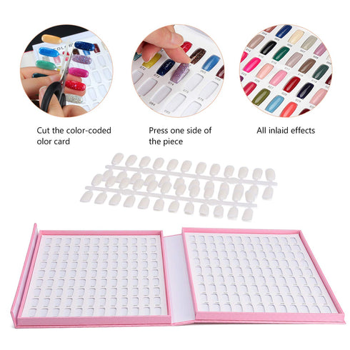 Noverlife 216 Nail Colors Chart Display, Nail Gel Polish Display Book with 216 False Nail Tips